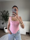 Dantel Detaylı Korse Bluz Pembe