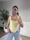 Dantel Detaylı Korse Bluz Sarı