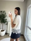 Dantel Detaylı Triko Bluz Ekru
