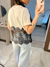 Dantel Parçalı Beyaz Tişört
