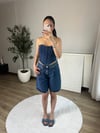 Denim Straplez Büstiyer