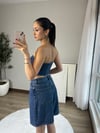 Denim Straplez Büstiyer