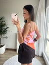 Desenli Askılı Saten Bluz