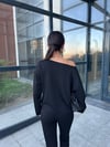Düşük Omuz Oversize Takım Siyah