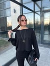 Düşük Omuz Oversize Takım Siyah