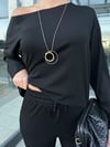 Düşük Omuz Oversize Takım Siyah