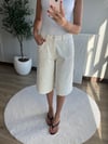 Ekru Bermuda Jean Şort