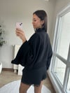Fermuar Detaylı Triko Bluz Siyah