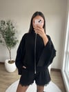 Fermuar Detaylı Triko Bluz Siyah