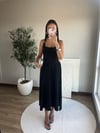 Gümüş Aksesuar Detaylı Midi Elbise