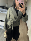Haki Crop Blazer Ceket