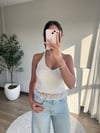Halter Yaka Dantel Detaylı Bluz Beyaz