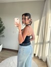 Halter Yaka Dantel Detaylı Bluz Siyah