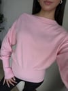Kayık Yaka Yumuşak Kazak Pembe