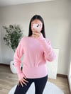 Kayık Yaka Yumuşak Kazak Pembe