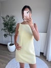 Keten Mini Elbise Sarı