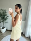Keten Mini Elbise Sarı