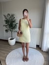 Keten Mini Elbise Sarı