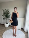 Keten Mini Elbise Siyah