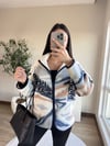 Kış Temalı Mavi Peluş Ceket