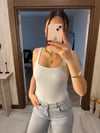 Kolsuz Açık Yaka Bodysuit Mavi