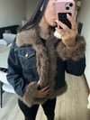 Kürk Detaylı Denim Ceket