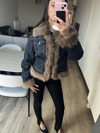 Kürk Detaylı Denim Ceket