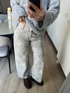 Lepar Desenli Wide Leg Jeans