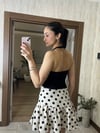 Sırt Dekolteli Halter Yaka Bluz Siyah