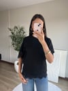 Siyah Dantel Detaylı Tişört