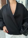 Siyah Kruvaze Bomber Ceket