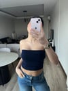Straplez Basic Crop Lacivert