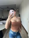 Straplez Basic Crop Top Caramel