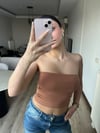 Straplez Basic Crop Top Caramel
