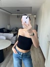 Straplez Basic Crop Top Siyah