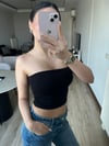 Straplez Basic Crop Top Siyah