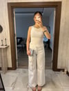 Taş Detaylı Fit Bluz Beyaz