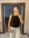 Taş Detaylı Fit Bluz Kahverengi 