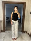 Taş Detaylı Fit Bluz Siyah
