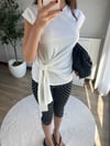Yandan Bağlama Detaylı Bluz Ekru