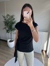 Yandan Bağlama Detaylı Bluz Siyah