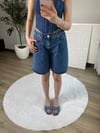 Yüksek Bel Denim Şort