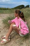 KADIN BİSİKLET YAKA BASİC OVERSİZE SWEATSHİRT - PEMBE