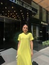 Kadın Bisiklet Yaka Salaş Kesim Maxi Elbise - Sarı