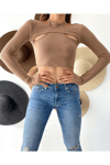 Kadın Bolero Crop Bluz Zyn-58319 - LACİVERT