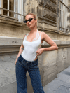 Kadın Dantel Detaylı Bodysuit - Beyaz