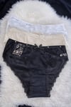 Kadın Dantelli Pamuklu Bikini Külot 3’lü Set NSA-58058 - Çok Renkli