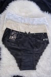 Kadın Dantelli Pamuklu Bikini Külot 3’lü Set NSA-58058 - Çok Renkli
