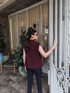 Kadın  Düğme Detaylı Yelek Bluz - Bordo