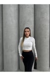 KADIN DÜŞÜK OMUZ CROP BLUZ HYN-58005 - BEYAZ